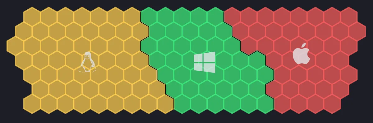 Certiv endpoint distribution: a hex map of 140 endpoints, Linux 56, Windows 42, and macOS 42, each region marked with its operating system logo.